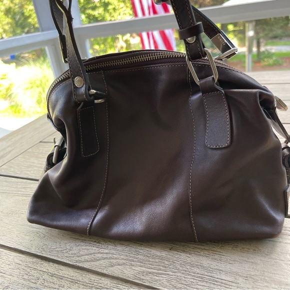 Prüne Argentina Brown Leather Satchel Bag with Double Handles - Picture 6 of 14